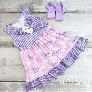 Pete + Lucy short sleeve unicorn dress